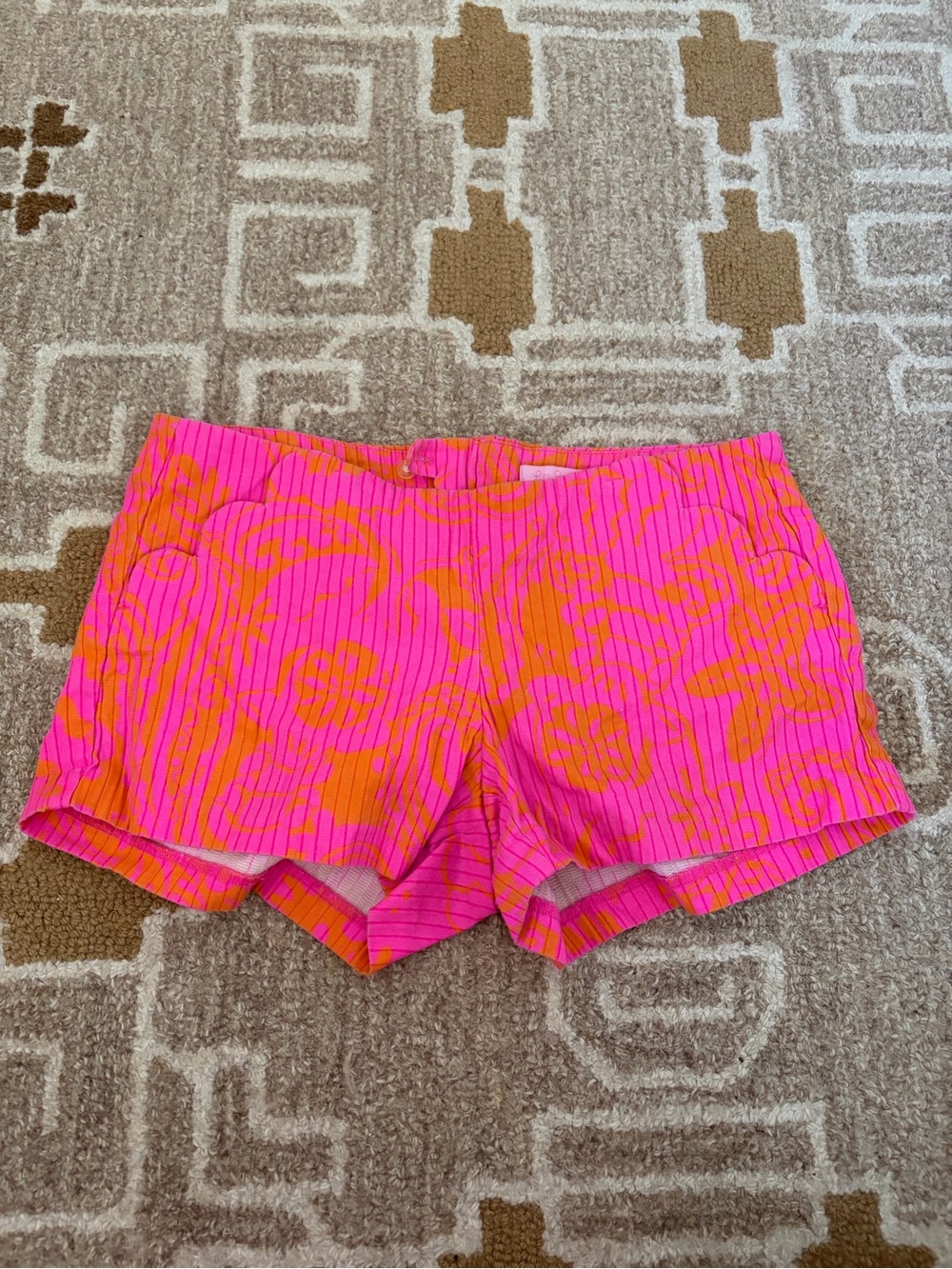 Lilly Pulitzer Neon Pink & Orange Floral Bermuda Shorts